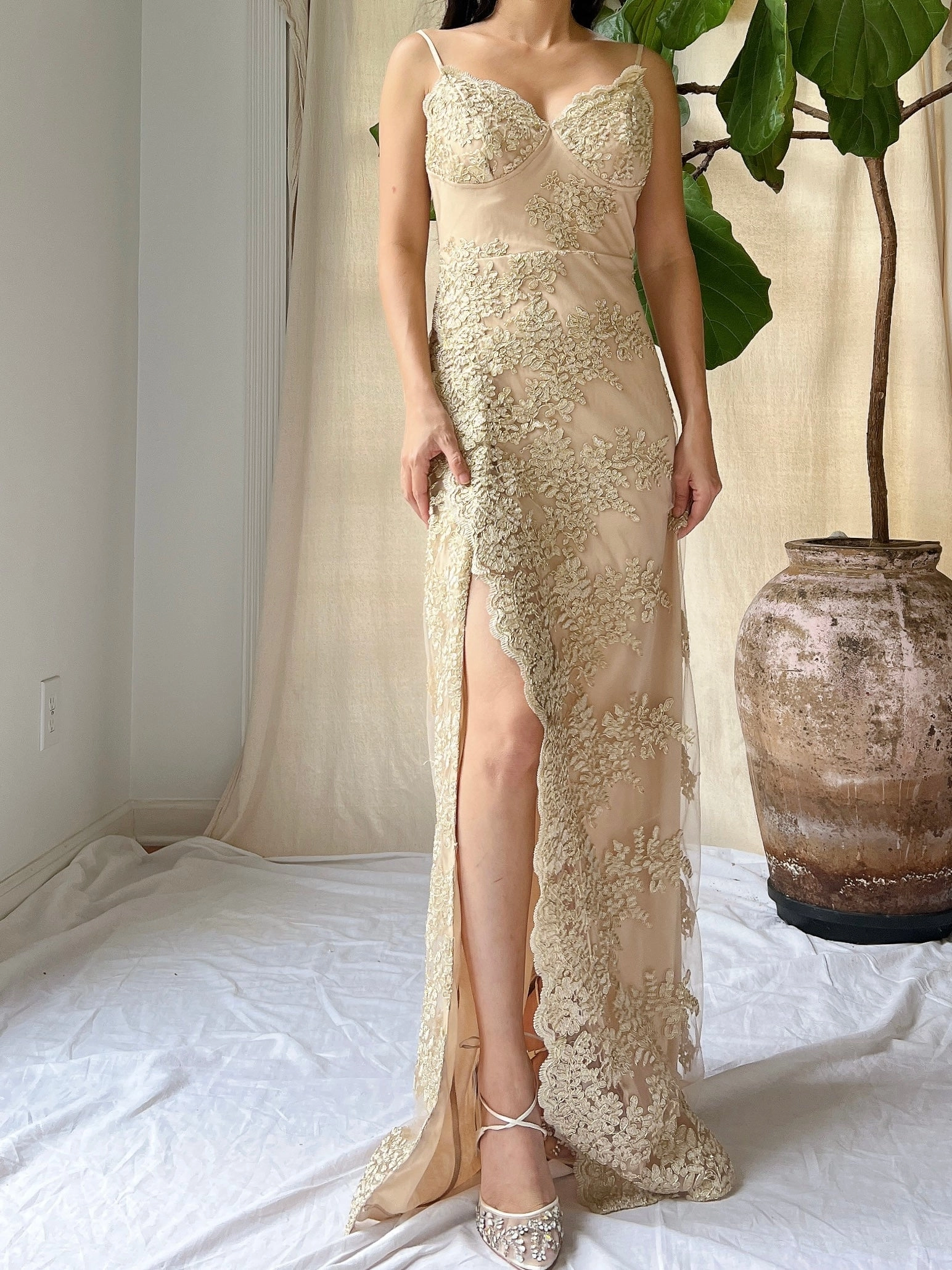 1930s Silk Chiffon Dress - XS