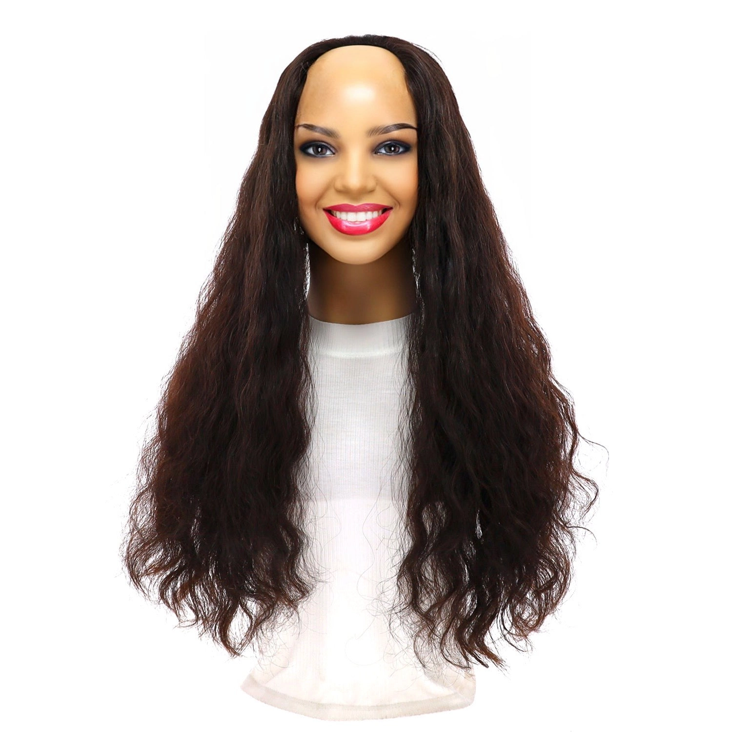 24" U-Shape Topper Soft Black Wavy