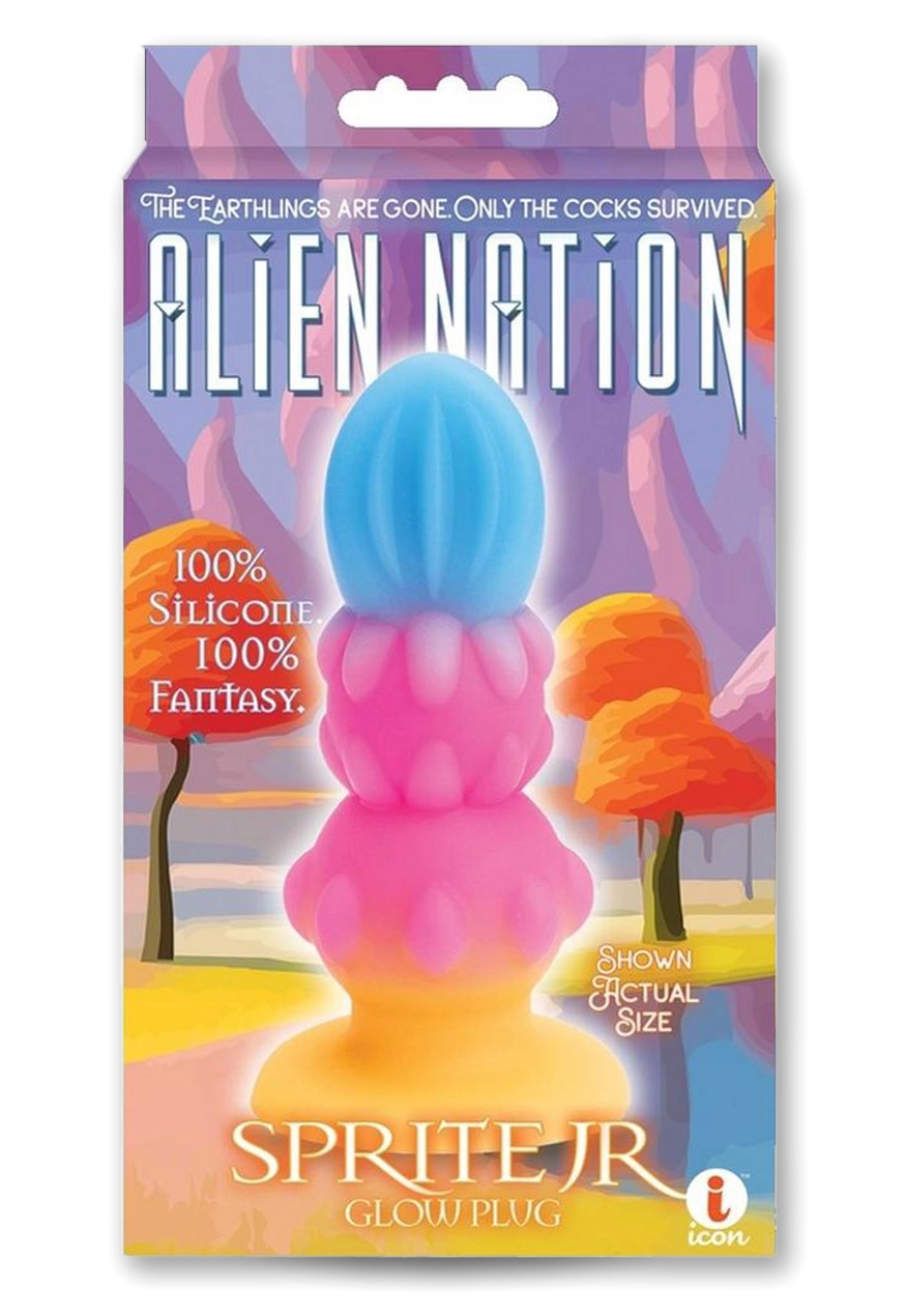 Alien Nation Sprite Jr. Silicone Anal Plug - Blue/Pink/Yellow
