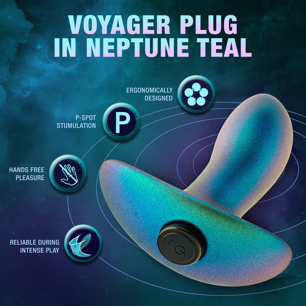 Anal Adventures Matrix By Blush® | Voyager - Vibrating Anal Plug With AnchorTech™ Base - Neptune Teal