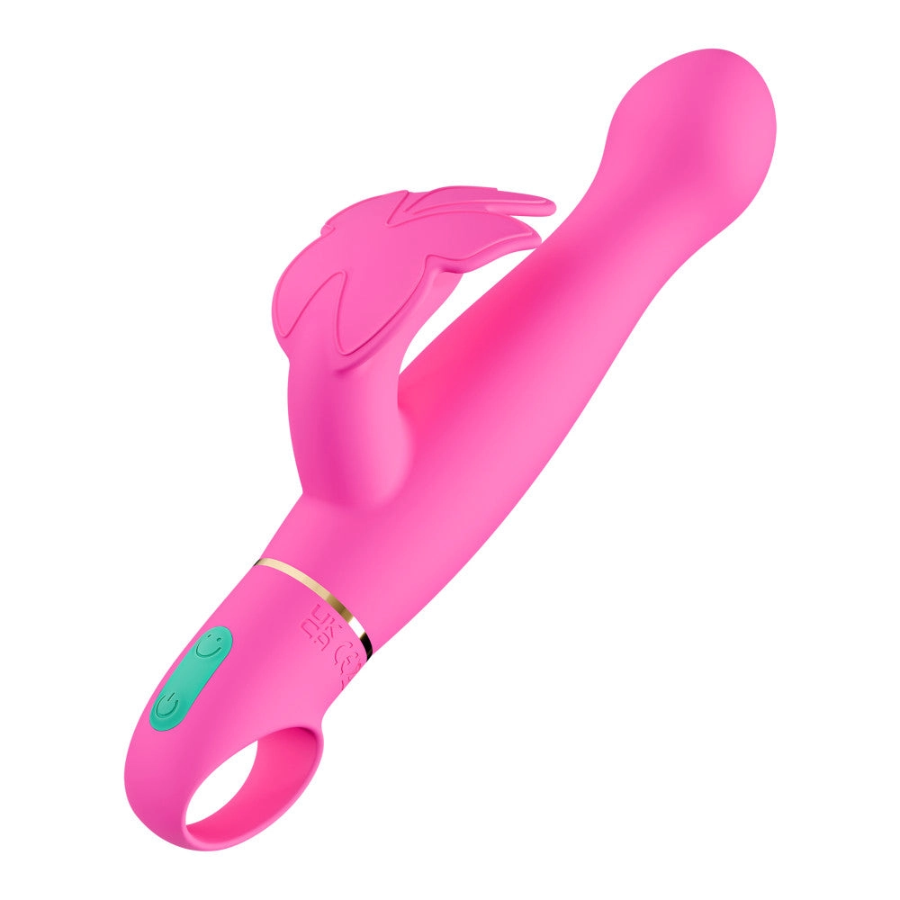 Aria by Blush® | Naughty AF 8 Inch Clitoral G-Spot Dual Stimulation Rechargeable Silicone Vibrator – In Pink