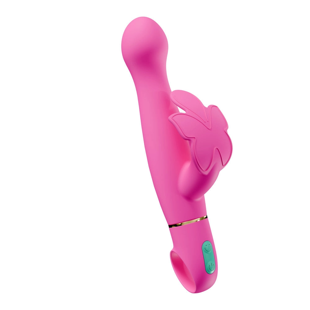 Aria by Blush® | Naughty AF 8 Inch Clitoral G-Spot Dual Stimulation Rechargeable Silicone Vibrator – In Pink