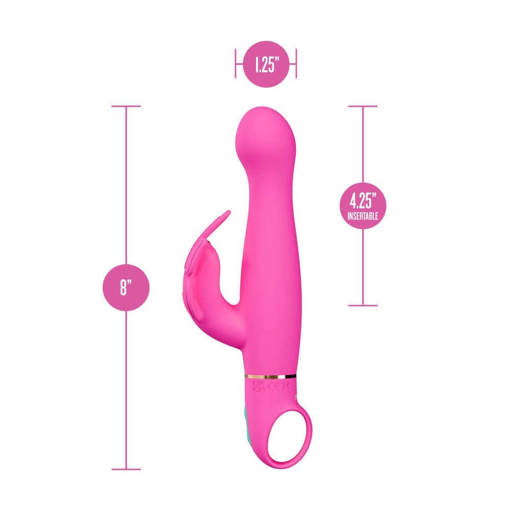 Aria by Blush® | Naughty AF 8 Inch Clitoral G-Spot Dual Stimulation Rechargeable Silicone Vibrator – In Pink