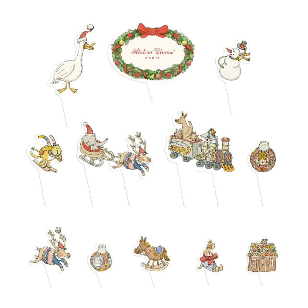 Atelier Choux Mini Cake Toppers - Christmas - Set of 12