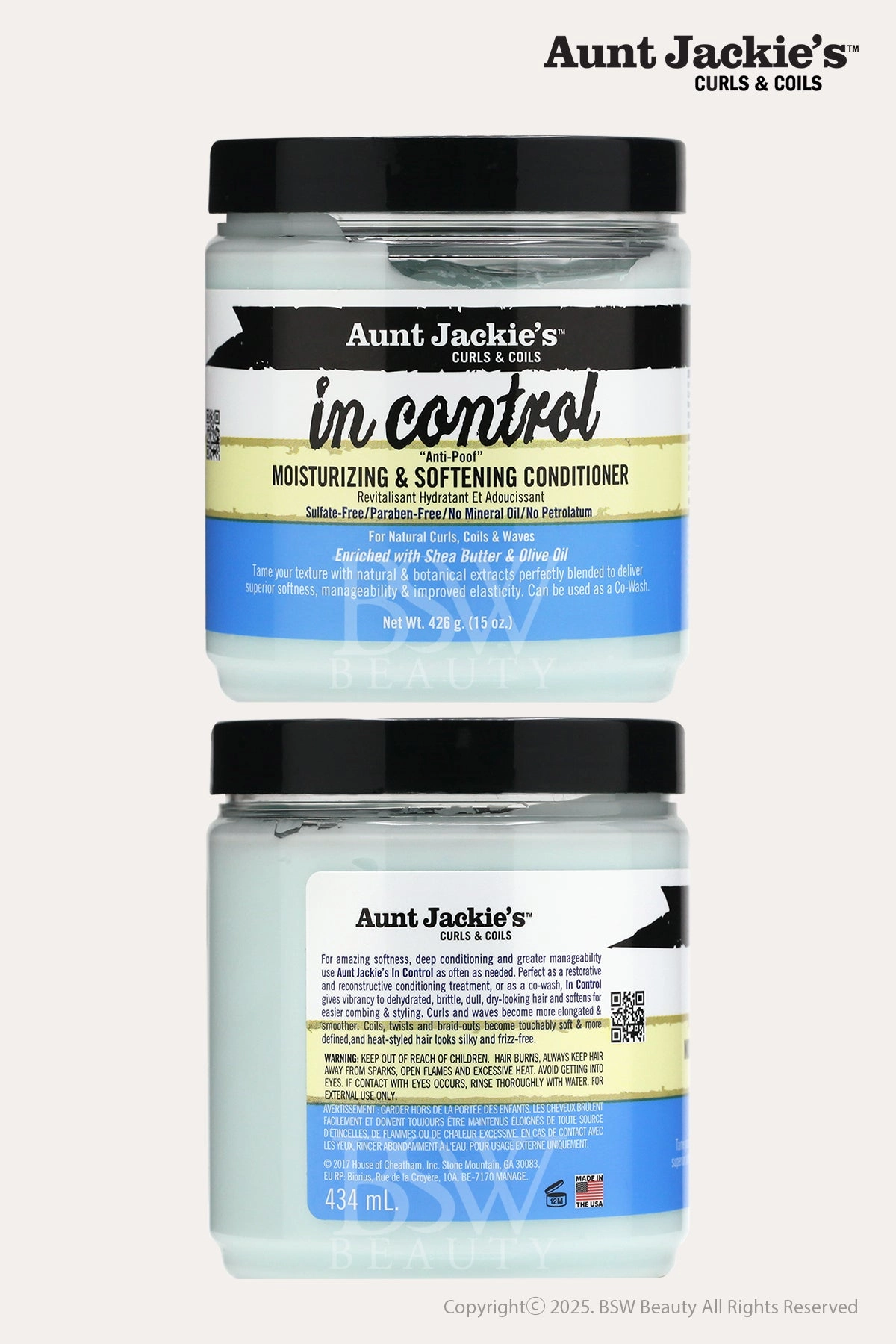 AUNT JACKIES IN CONTROL! MOISTURIZING & SOFTENING CONDITIONER 15oz