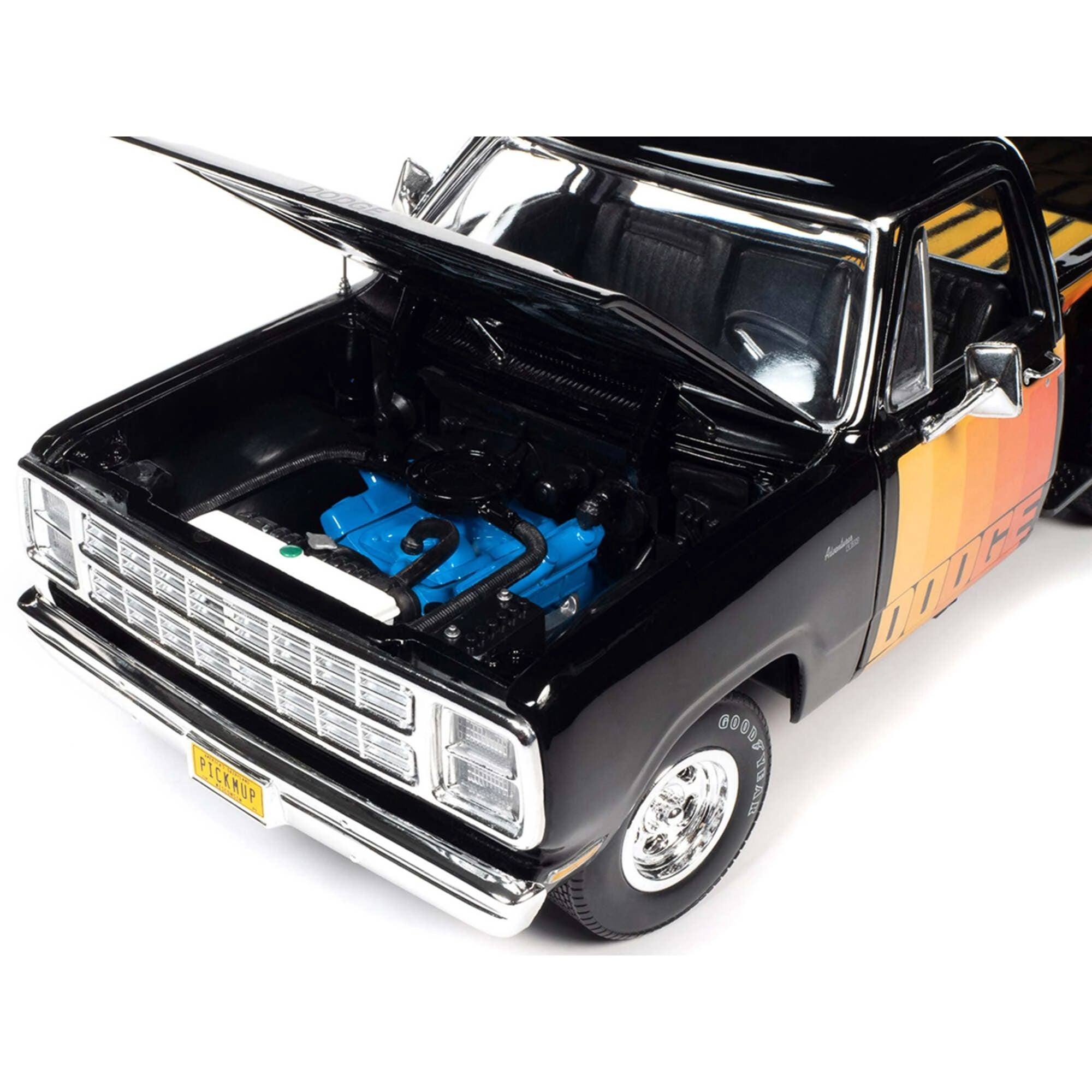 Autoworld 1/18 Diecast Pickup Truck - 1980 Dodge D150 Pick-M-Up Utiline Black