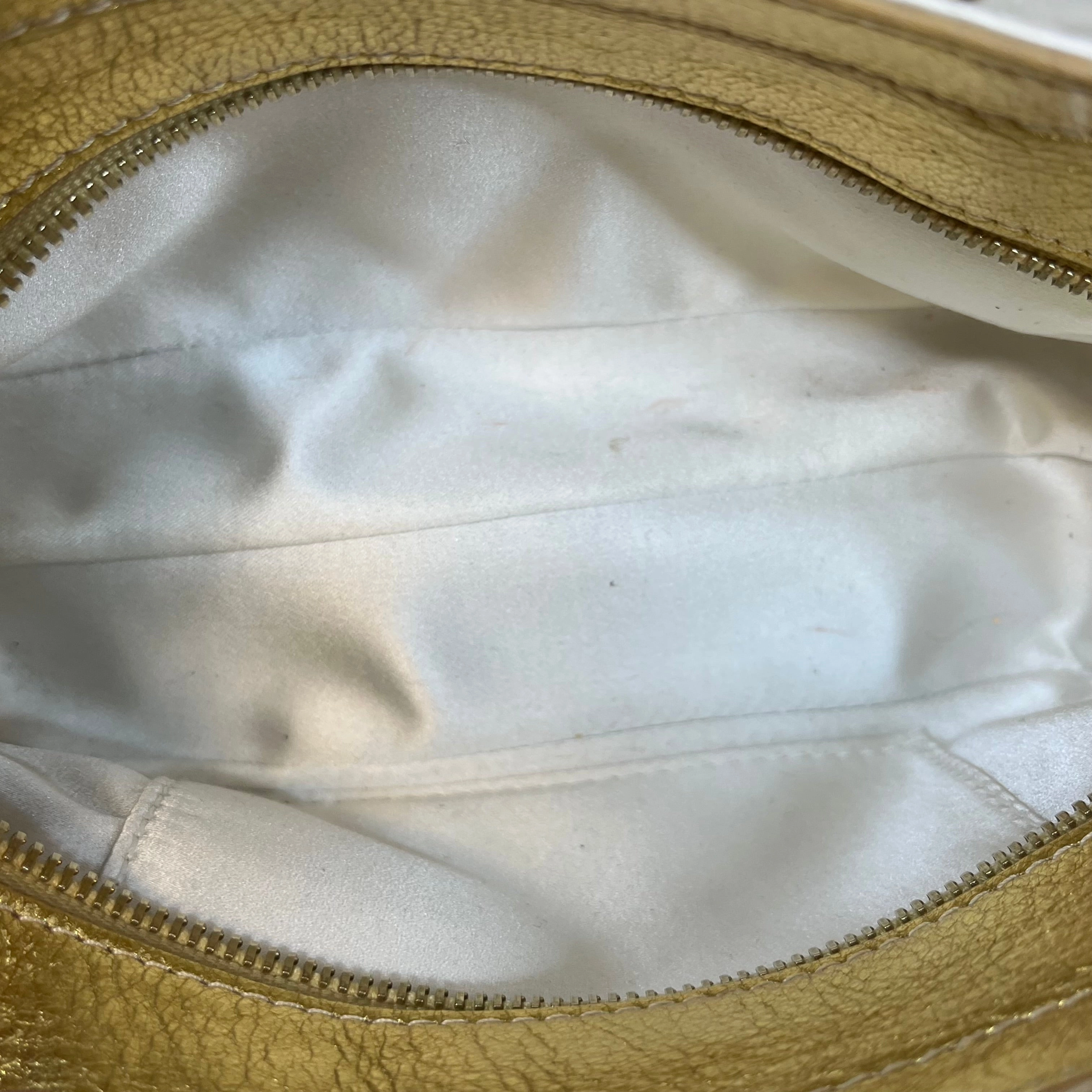 CELINE Boogie White Gold Crystal Embellished Satin Mini Top Handle Bag