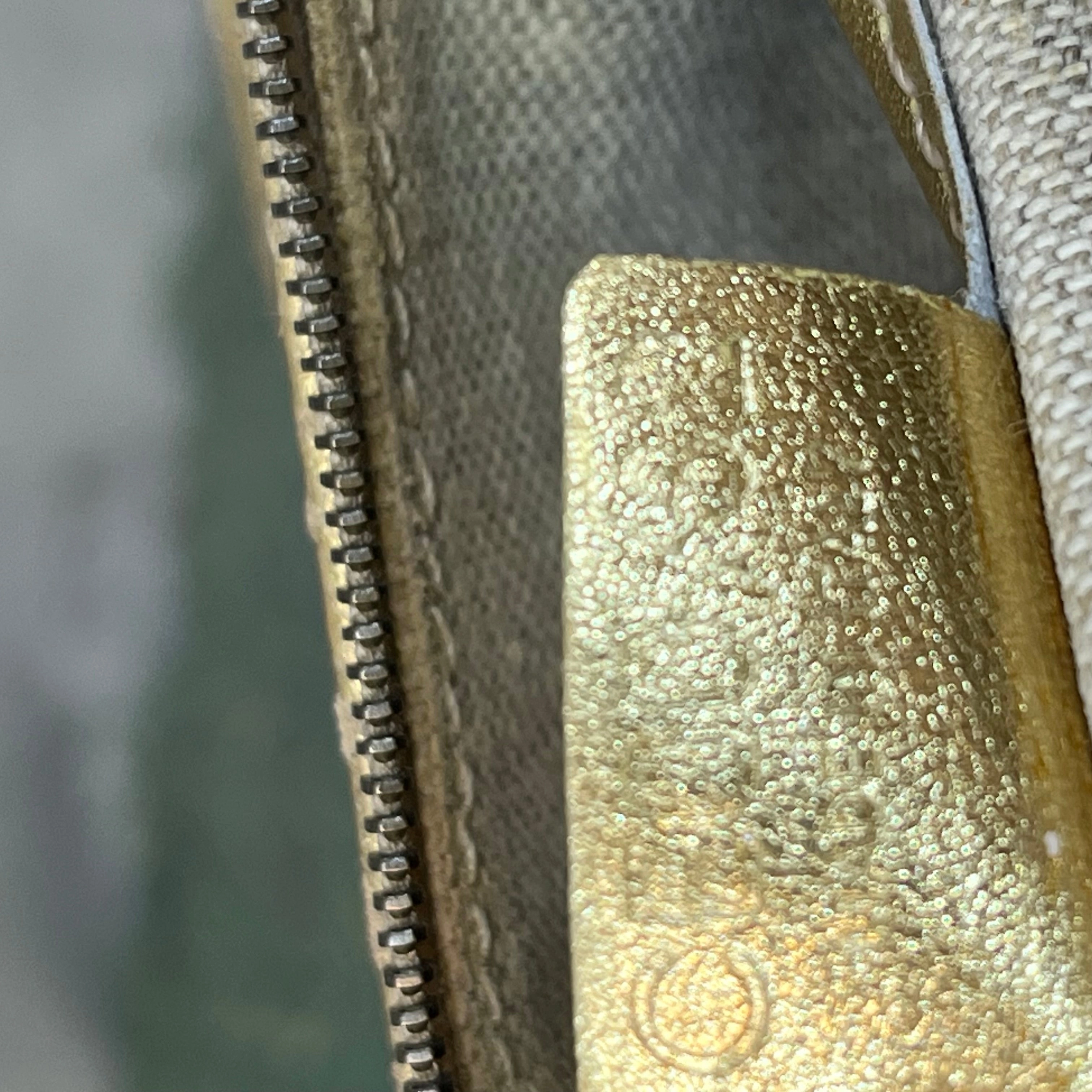 CELINE Metallic Gold Suede Leather Vintage Shoulder Bag