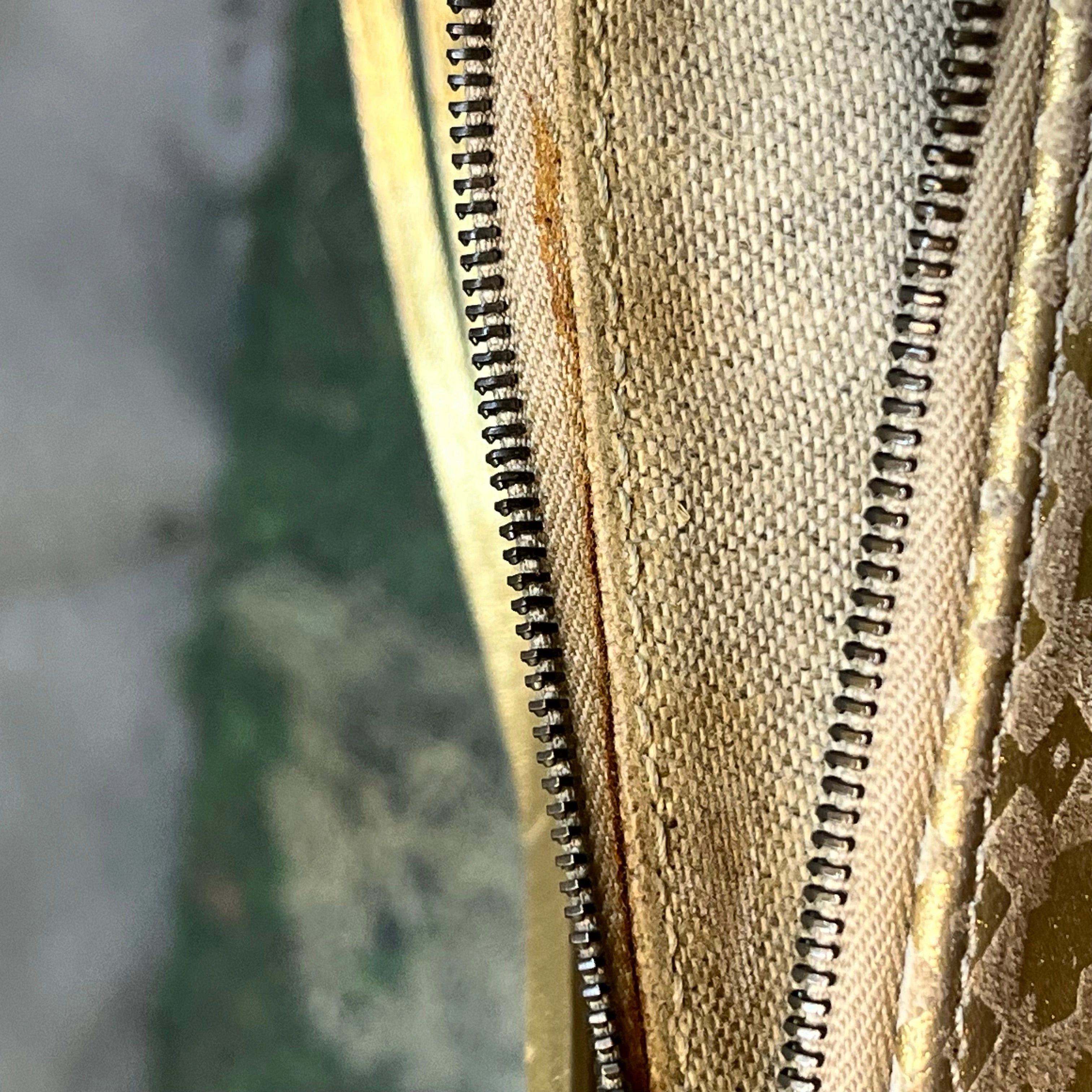 CELINE Metallic Gold Suede Leather Vintage Shoulder Bag