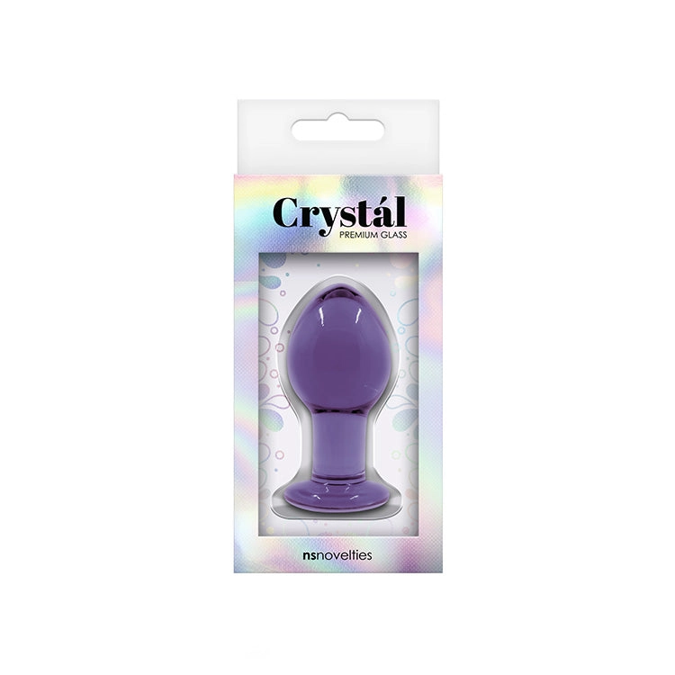 Crystal Glass Purple Medium Butt Plug