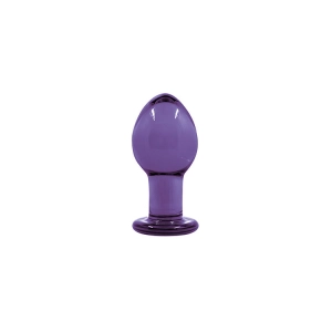 Crystal Glass Purple Medium Butt Plug