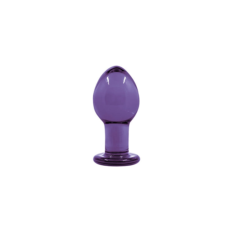 Crystal Glass Purple Medium Butt Plug