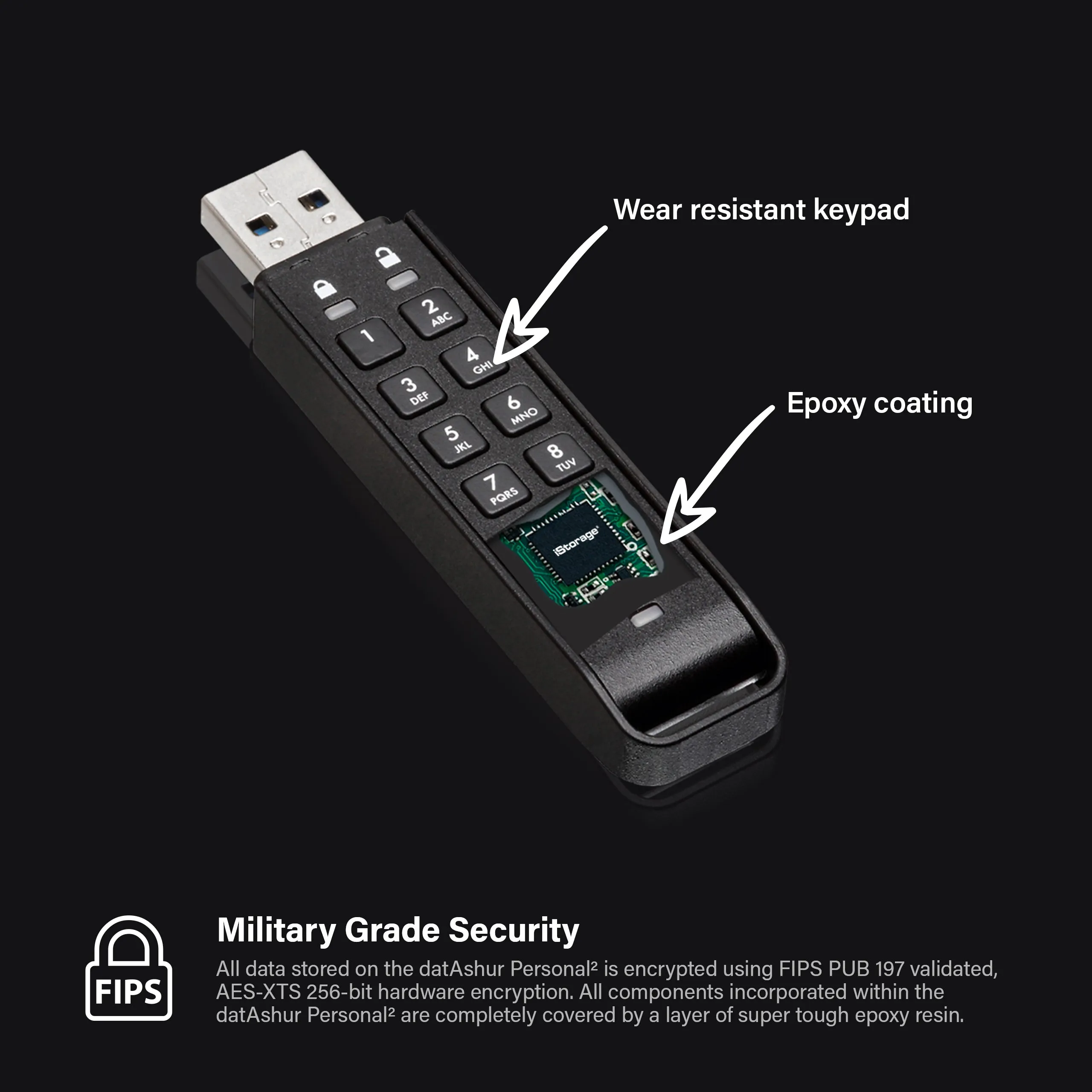 datAshur Personal2 Hardware Encrypted Flash Drive by iStorage