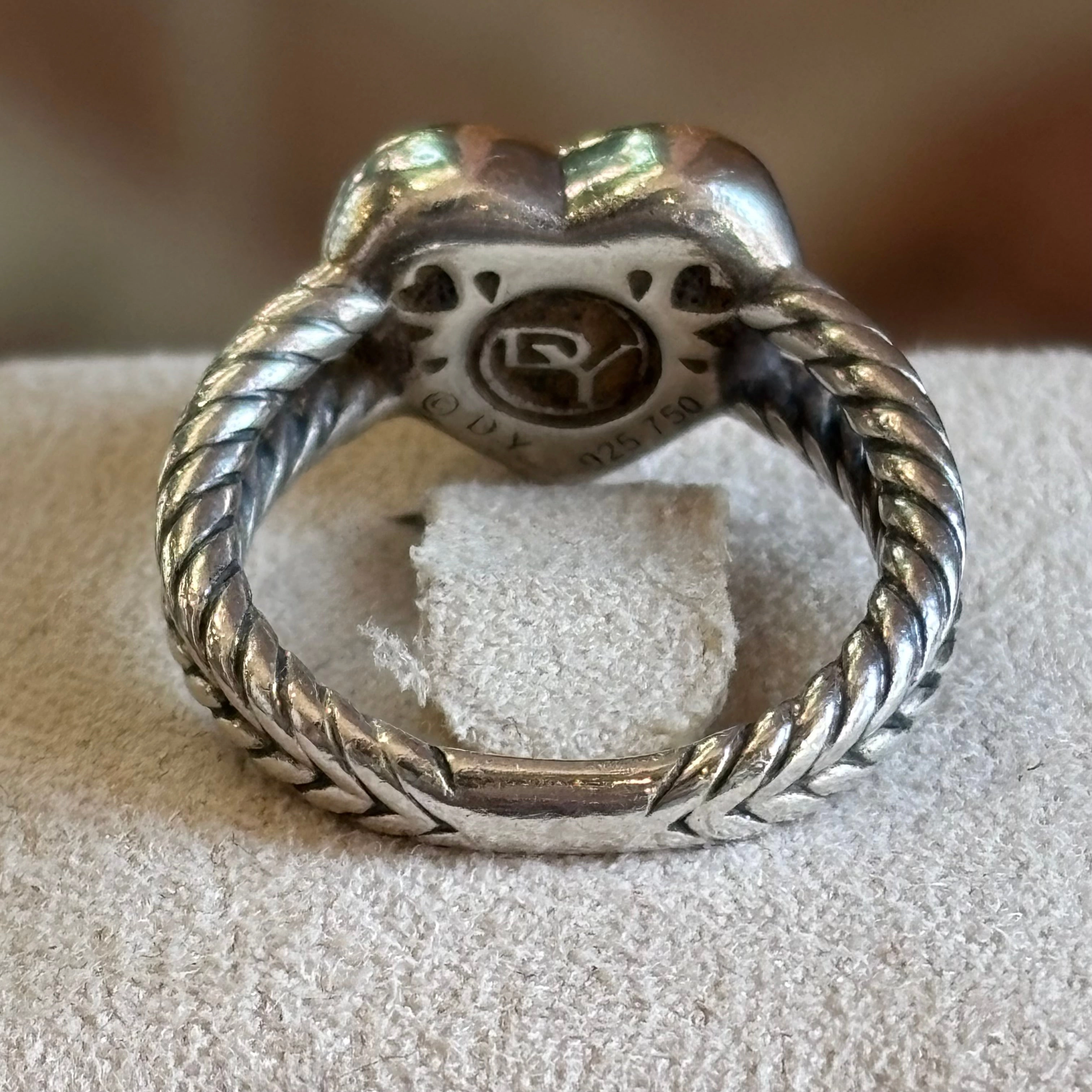 DAVID YURMAN 18k Yellow Gold Sterling Silver Cable Heart Ring