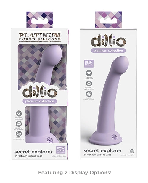 Dillio Platinum 6 Secret Explorer Silicone Dildo - Strap On Compatible