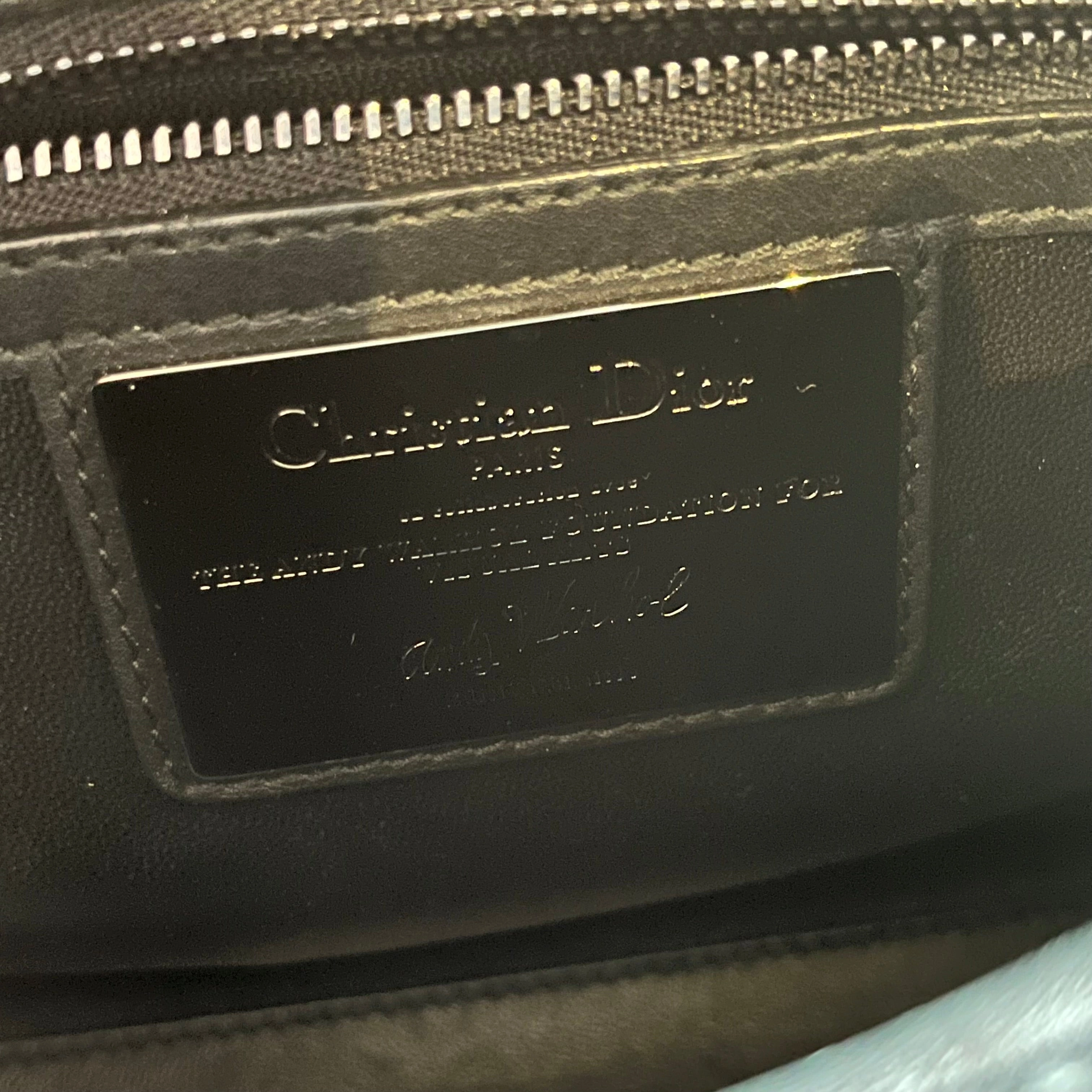 DIOR x Andy Warhol Lady Dior Medium Calfskin Tote Bag