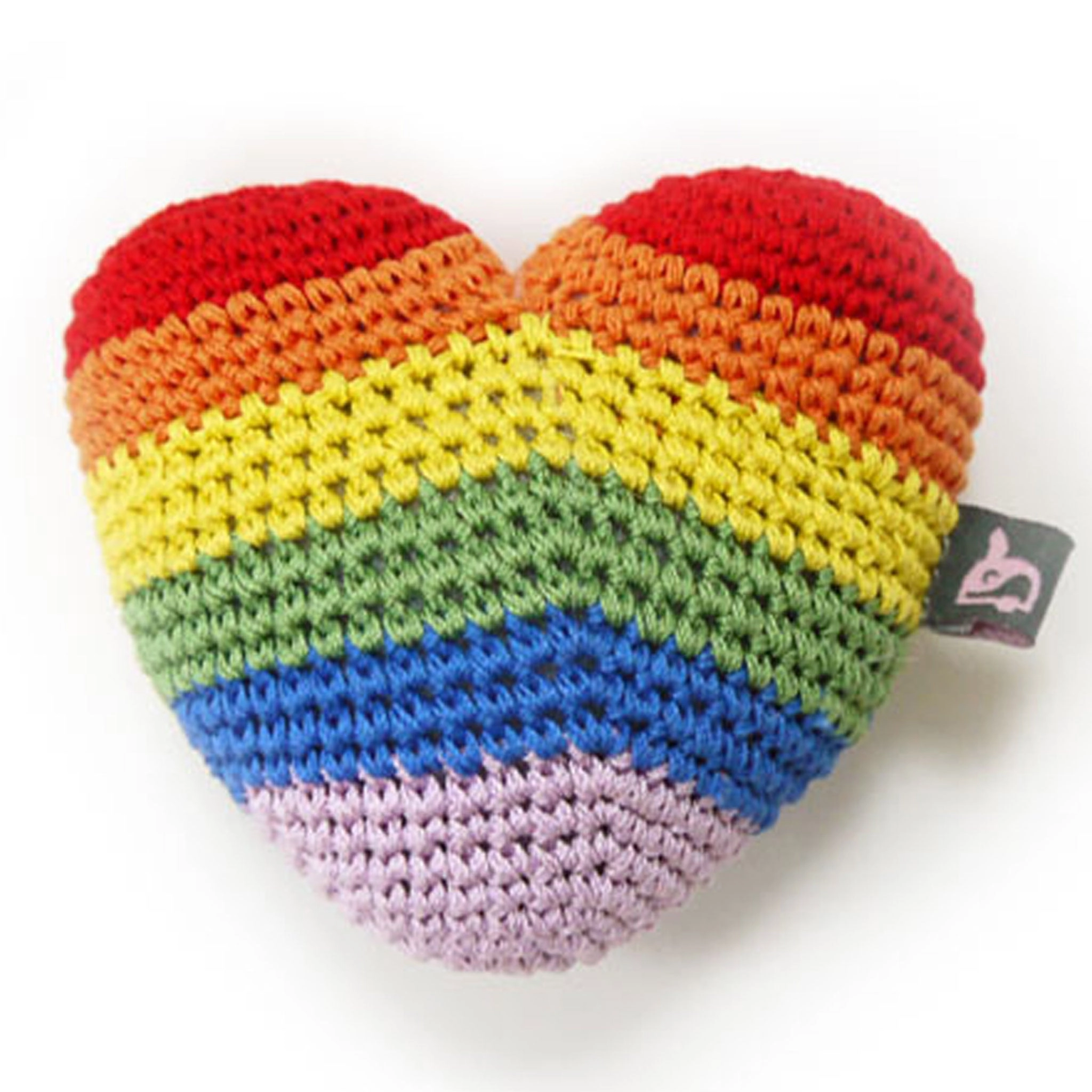 Dogo Pet Fashions Pawer Squeaky Toy Rainbow Heart Dog Toys