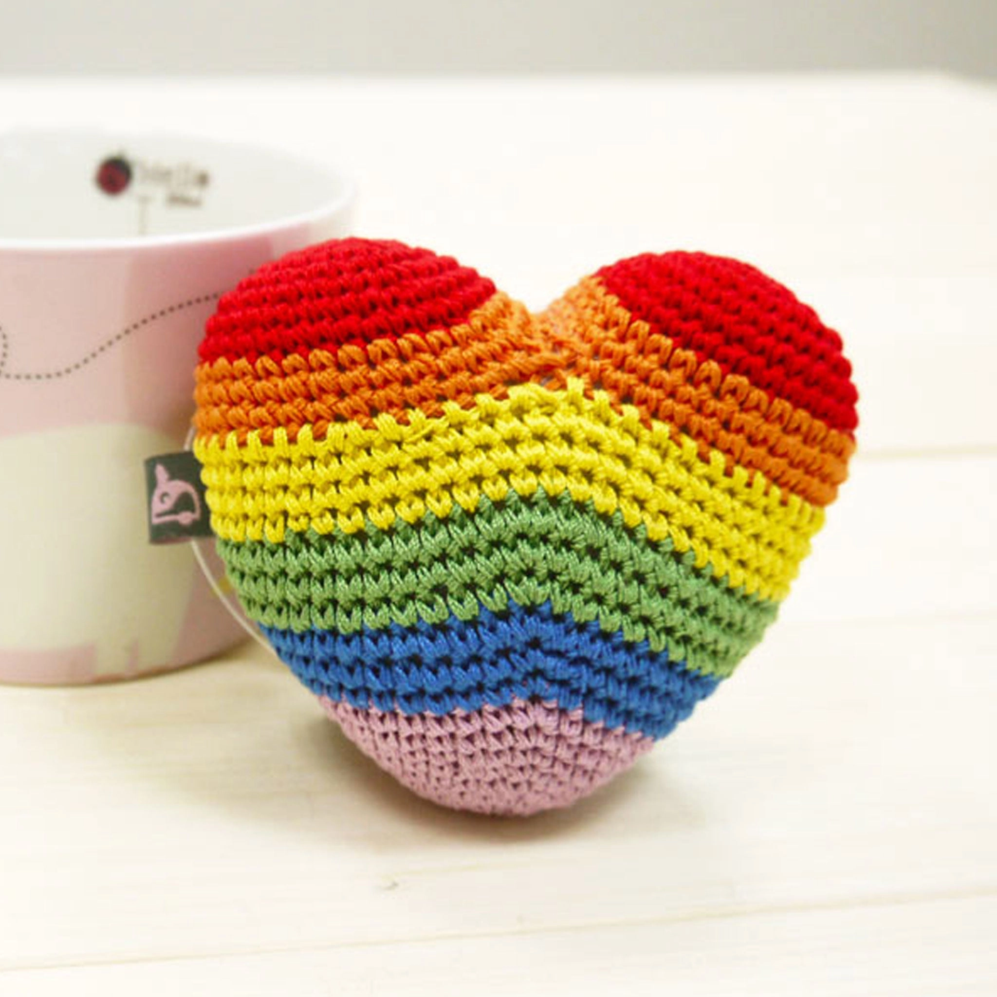 Dogo Pet Fashions Pawer Squeaky Toy Rainbow Heart Dog Toys