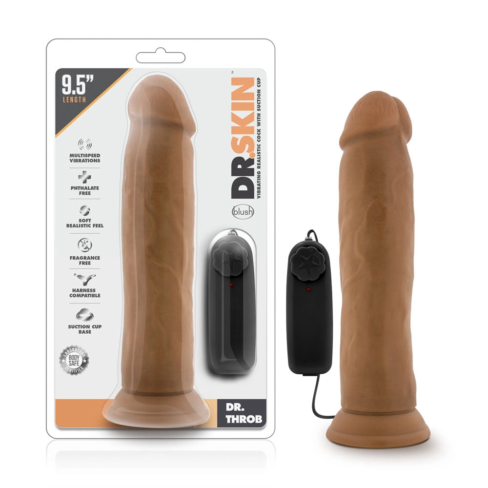 Dr. Throb 9.5” Realistic Vibrating Dildo with Suction Cup