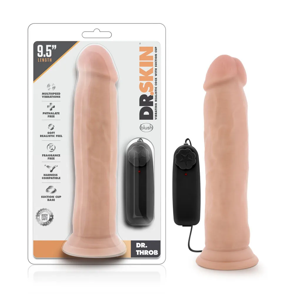 Dr. Throb 9.5 Vibrating Dildo with Suction Cup and Multi-Speed Fun