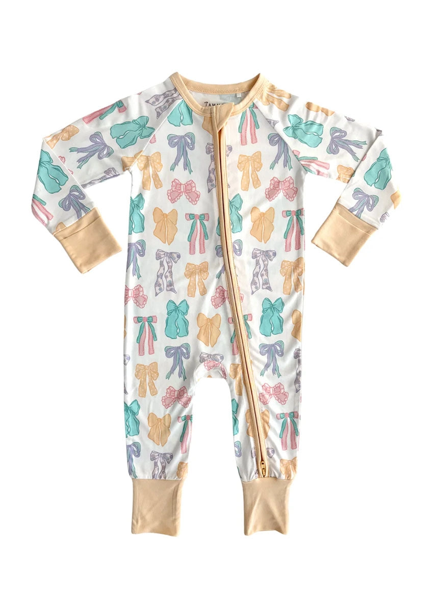 Easter Bows Zipper Romper