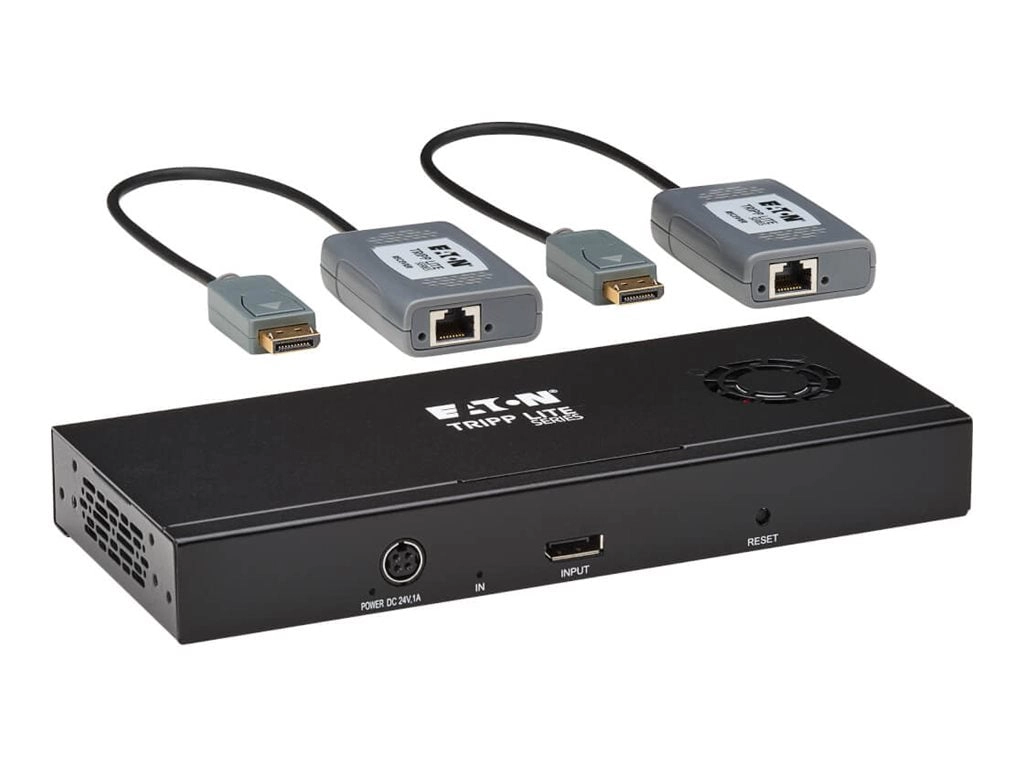 Eaton Tripp Lite Series 2-Port DisplayPort to DisplayPort Splitter/Extender Kit over Cat6, MST Hub, 8K/4K 60 Hz, DP 1.4, Up to B156E-002-8K-K