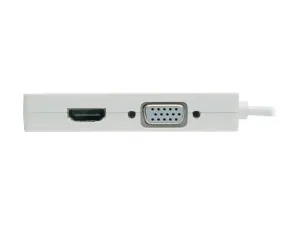 Eaton Tripp Lite Series USB C Multiport Adapter M/3xF 4K60Hz HDMI 1080p VGA   DVI Ports White - Docking station - USB-C / Thunderbolt U444-06N-HDV4K6