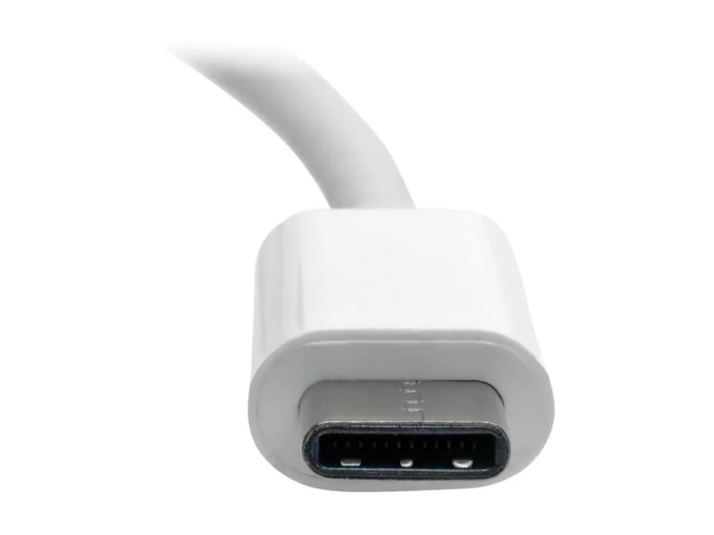 Eaton Tripp Lite Series USB C Multiport Adapter M/3xF 4K60Hz HDMI 1080p VGA   DVI Ports White - Docking station - USB-C / Thunderbolt U444-06N-HDV4K6