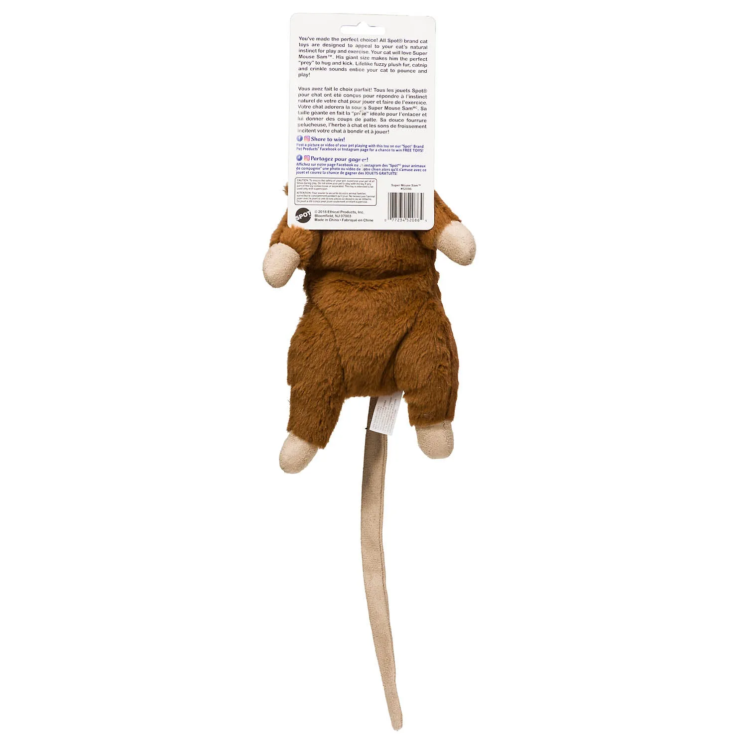 Ethical Products SPOT Super Mouse Sam With Catnip 11" Assorted
