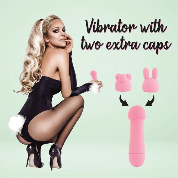 FeelzToys Mister Bunny Mini Massage Wand Vibrator & Stimulation Caps