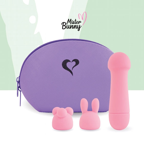 FeelzToys Mister Bunny Mini Massage Wand Vibrator & Stimulation Caps