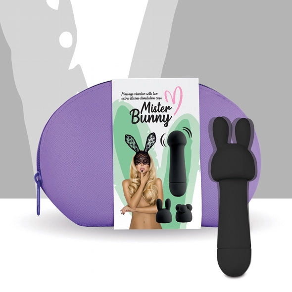 FeelzToys Mister Bunny Mini Massage Wand Vibrator & Stimulation Caps