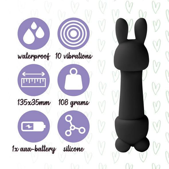 FeelzToys Mister Bunny Mini Massage Wand Vibrator & Stimulation Caps