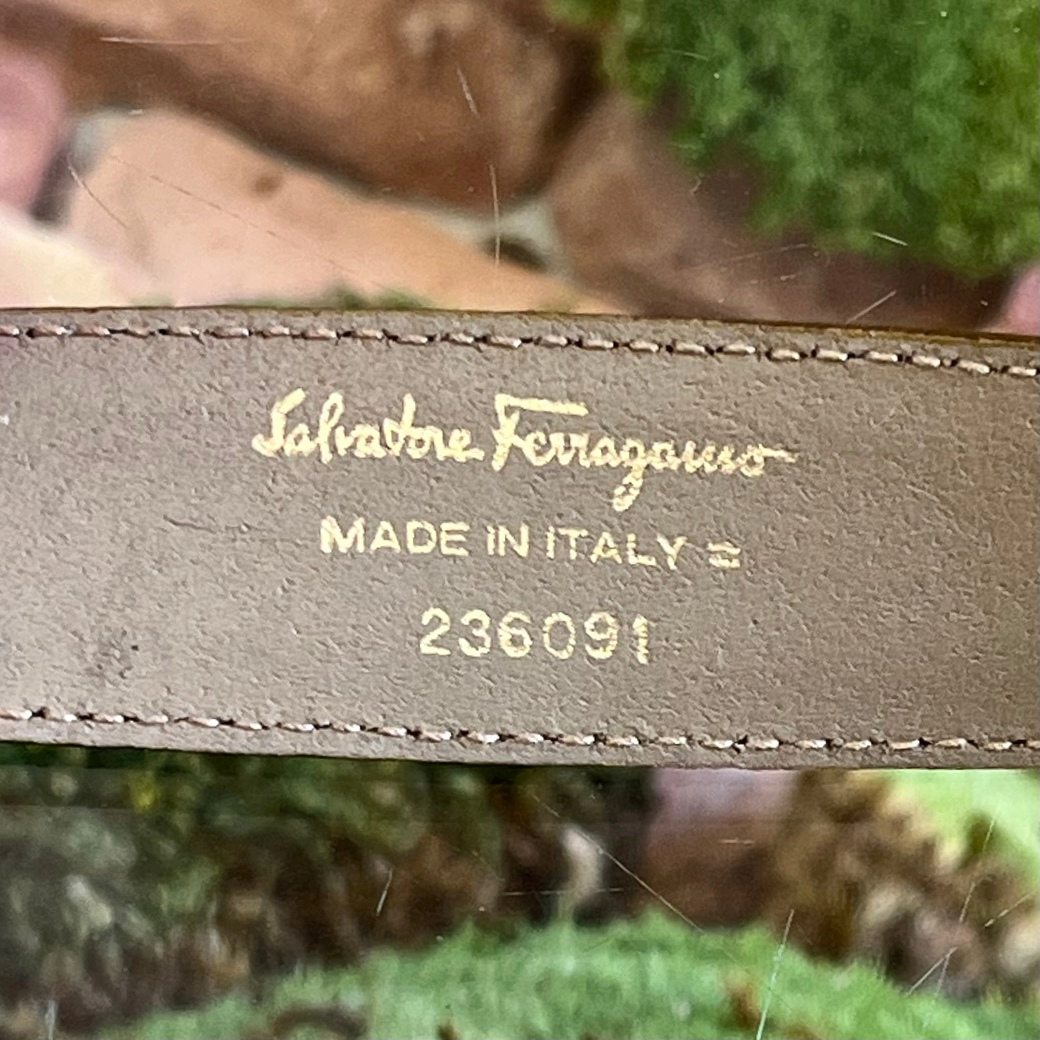 FERRAGAMO Gancini Mint Suede Belt XS