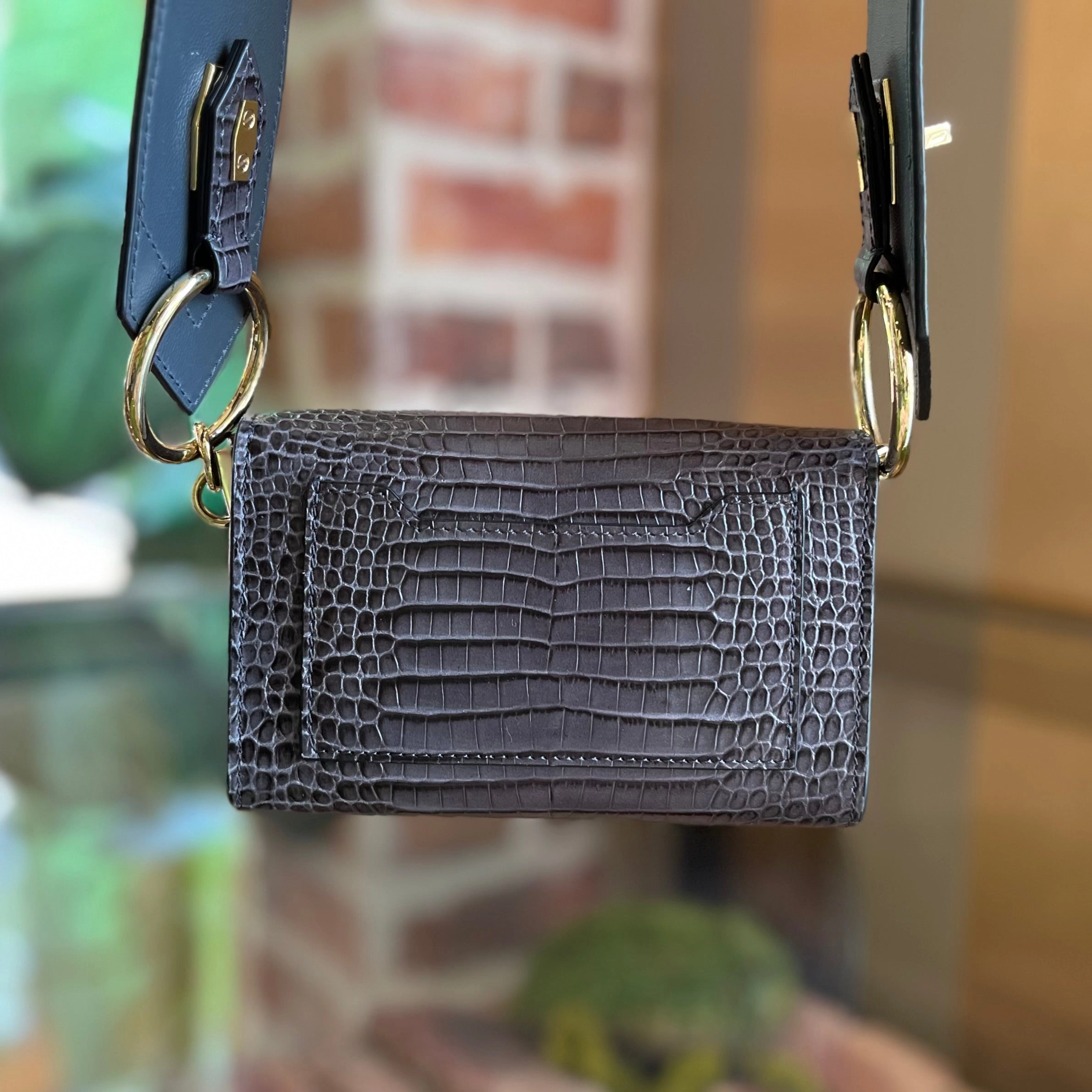 GIVENCHY Eden Nano Crocodile Embossed Leather Crossbody Bag