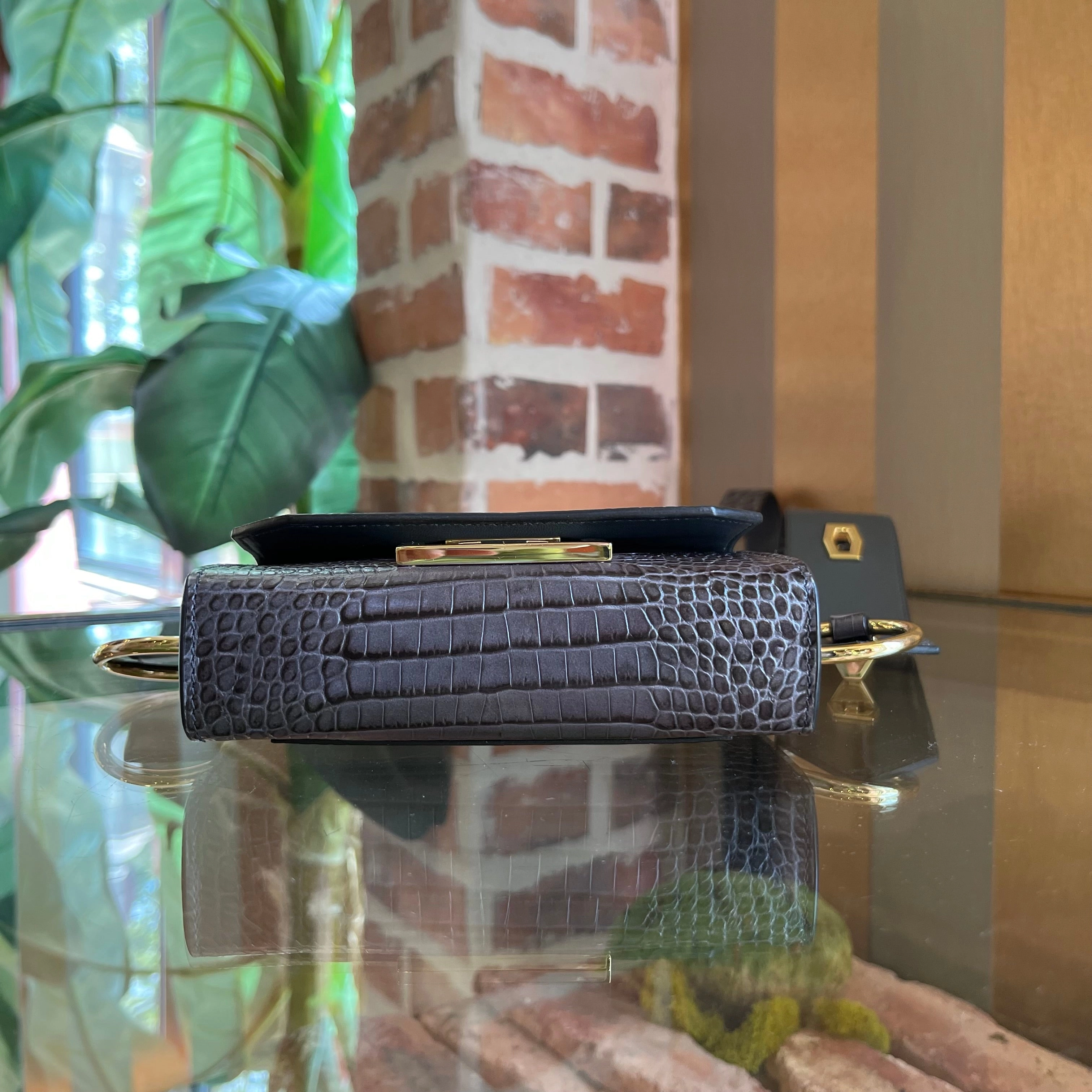 GIVENCHY Eden Nano Crocodile Embossed Leather Crossbody Bag