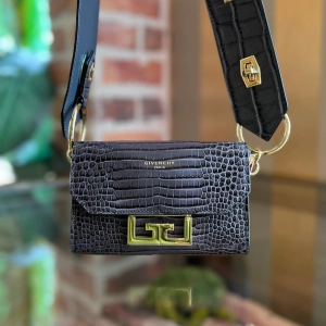 GIVENCHY Eden Nano Crocodile Embossed Leather Crossbody Bag