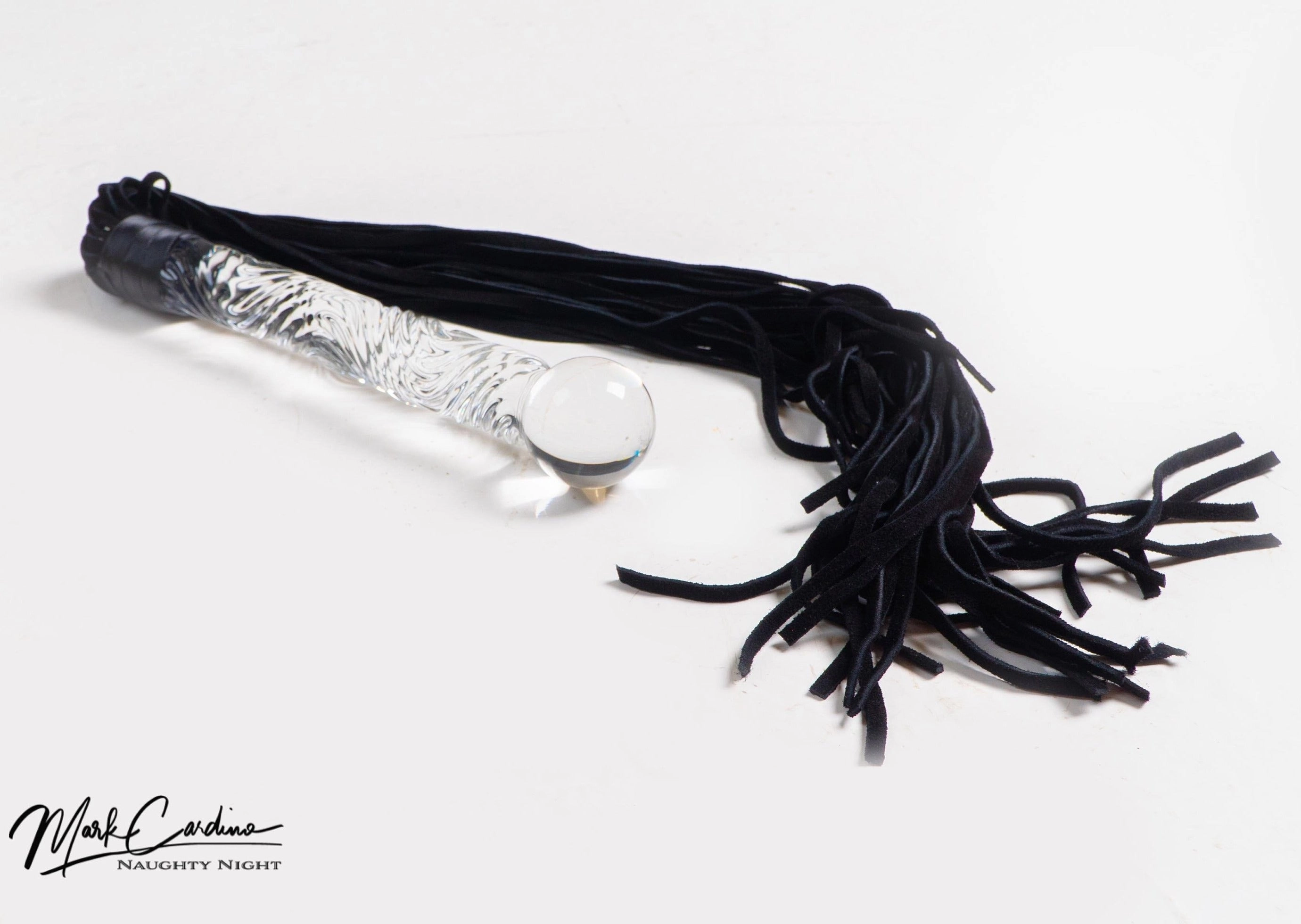 Glass & Black Suede Flogger