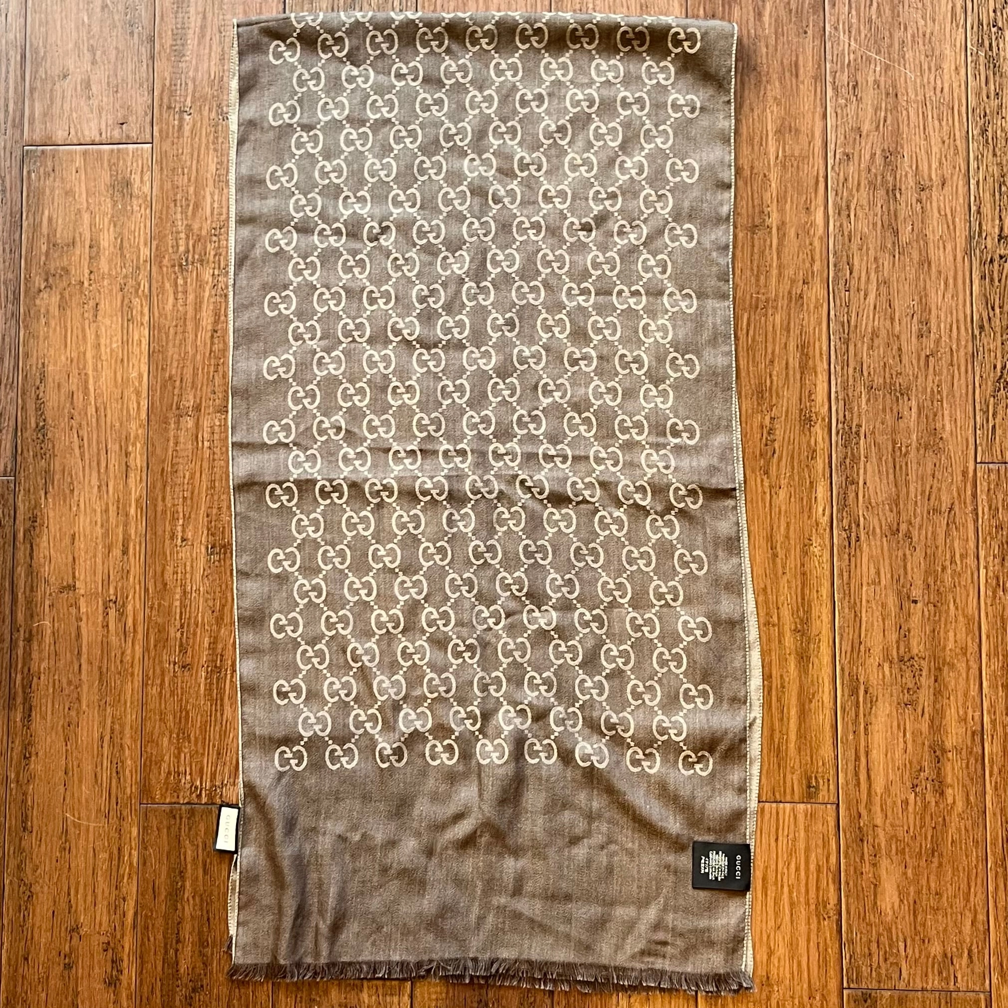 GUCCI GG Monogram Wool Blend Shawl TS4011