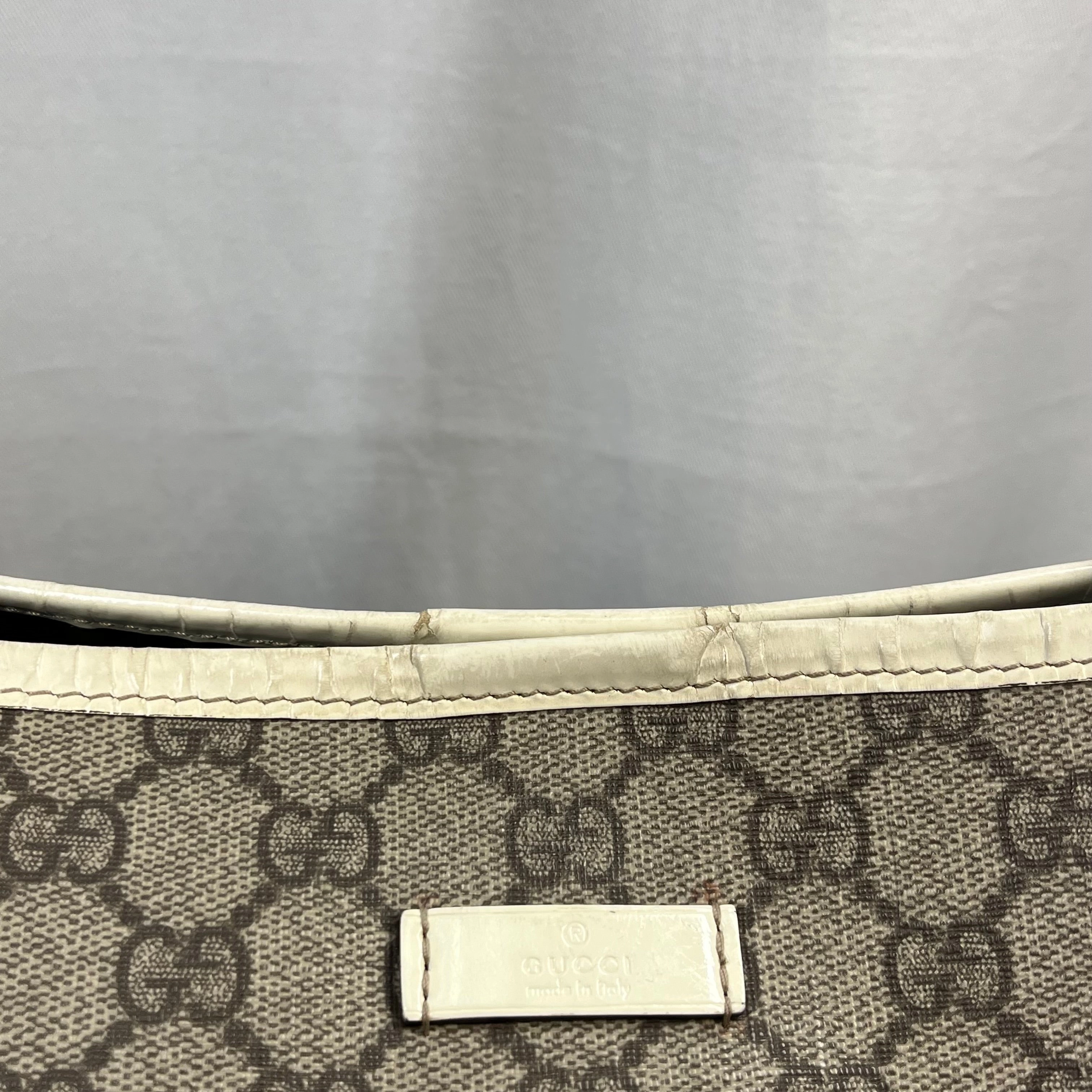 GUCCI GG Supreme Web White Joy Tote w/ Lulu French Poodle Charm