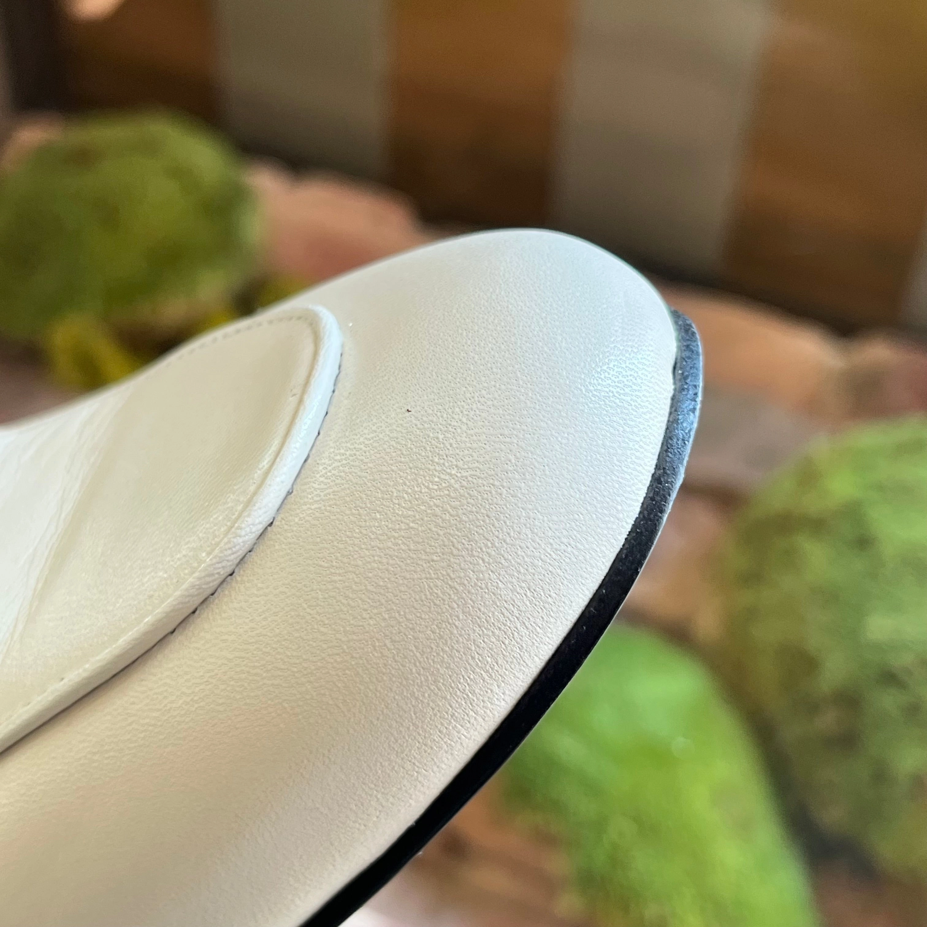 GUCCI Princetown White Leather WOMENS Loafers SZ38(8US)