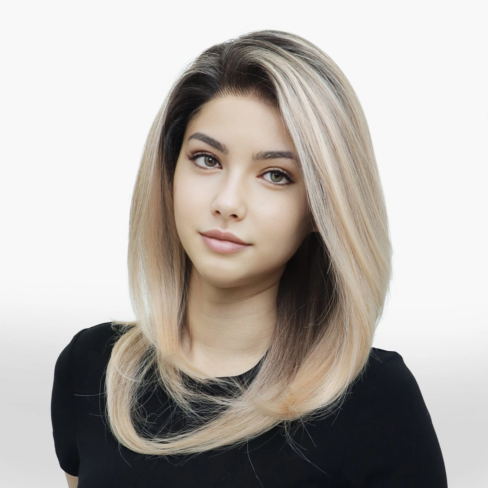 IMstyle Tess PRE-CUT-LACE apricot blonde layer cut low density 9*6 lace front Petite wigs K337-TTL4-PINK-C9X6