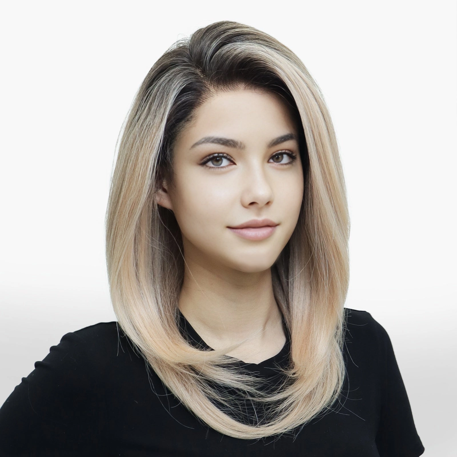IMstyle Tess PRE-CUT-LACE apricot blonde layer cut low density 9*6 lace front Petite wigs K337-TTL4-PINK-C9X6