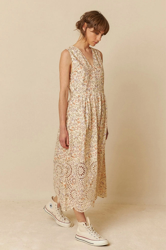 Indi & Cold Crudo Cream Cotton Dress