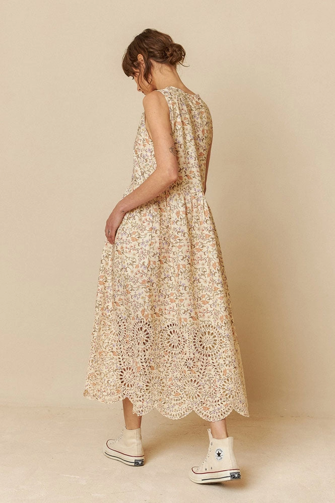 Indi & Cold Crudo Cream Cotton Dress