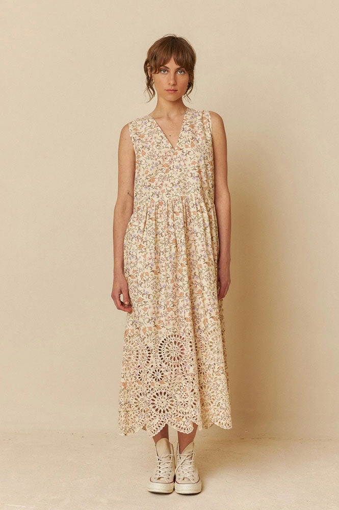 Indi & Cold Crudo Cream Cotton Dress