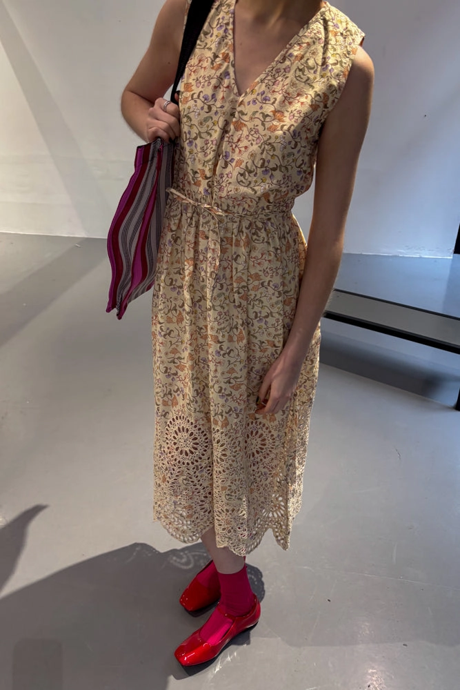 Indi & Cold Crudo Cream Cotton Dress