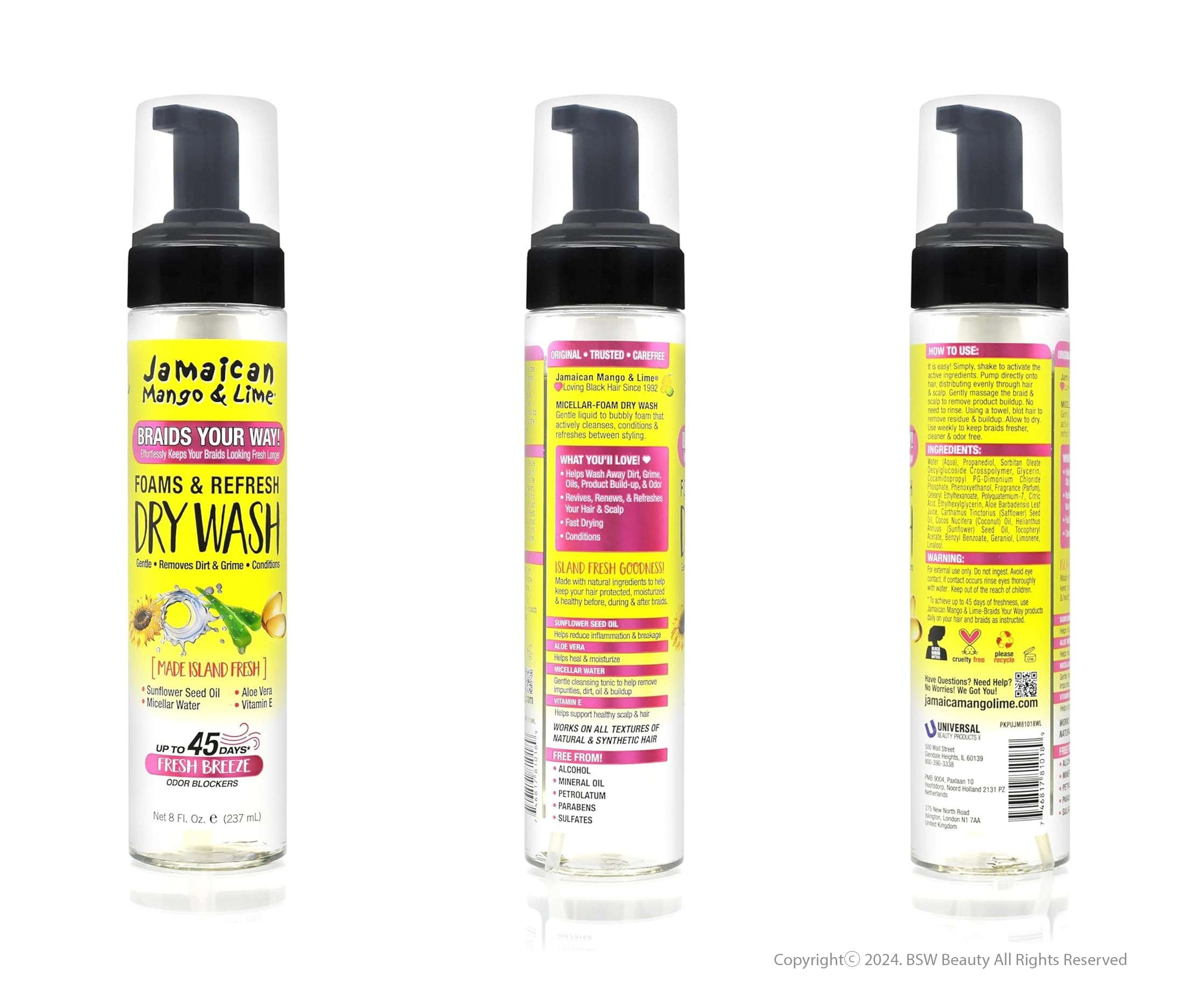 JAMAICAN MANGO&LIME FORMS & REFRESH BRAID DRY WASH 8oz