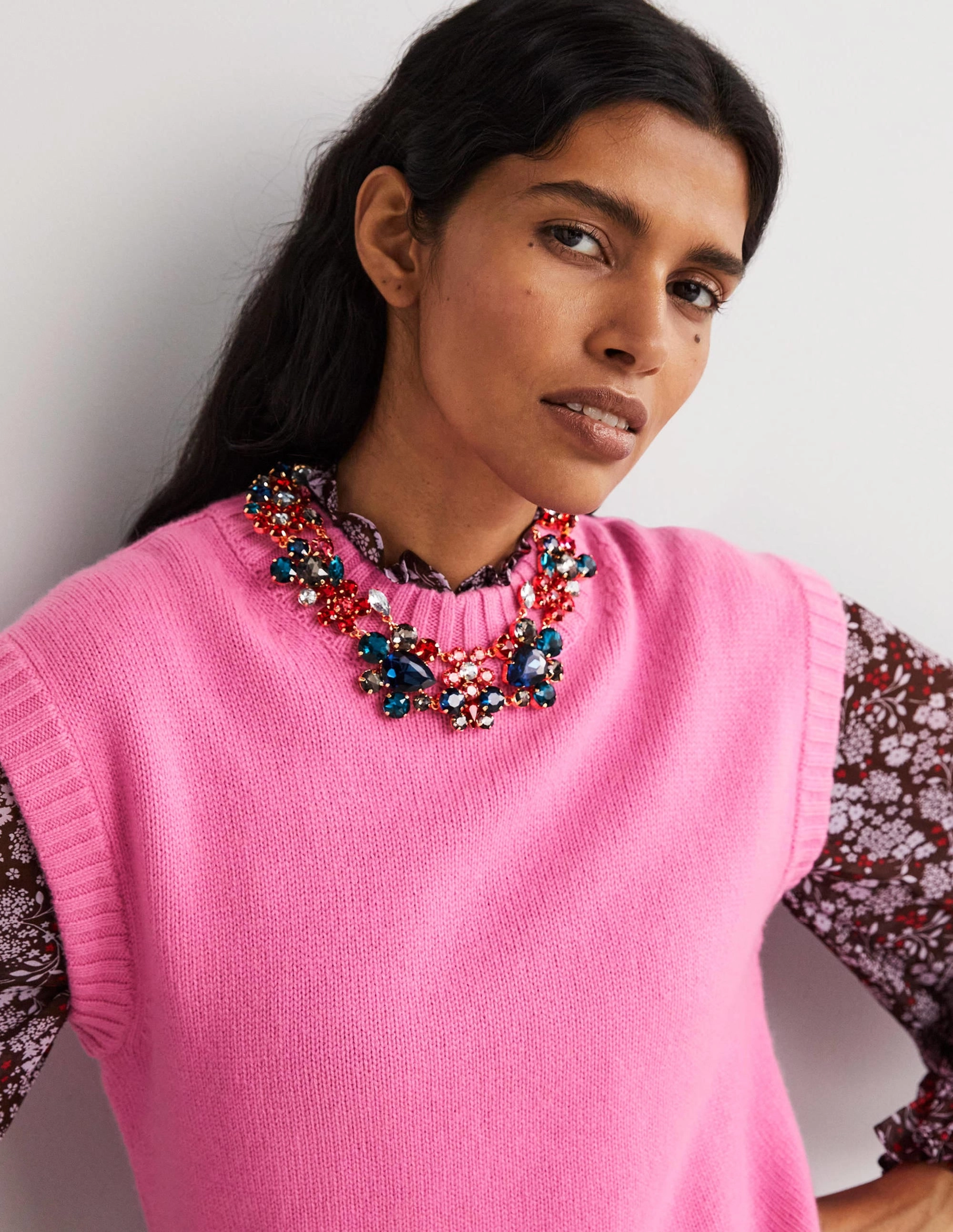 Jewel Cluster Necklace-Multi