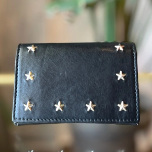 JIMMY CHOO Novia Black Leather Coin Case